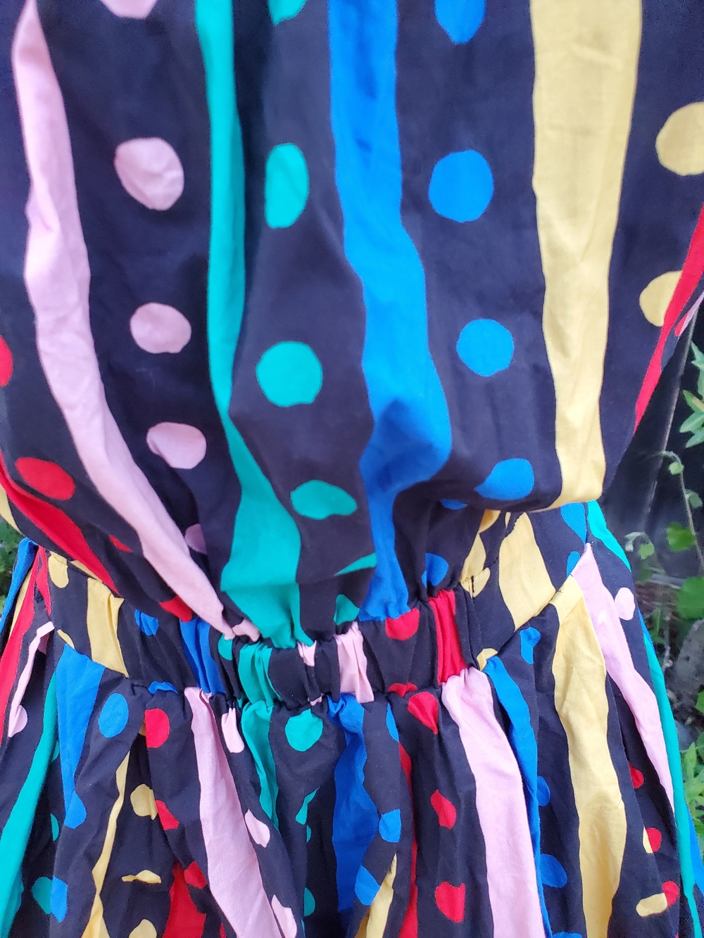 ModCloth Multicolor Polka Dot & Stripe Midi Dress - Picture 5 of 7